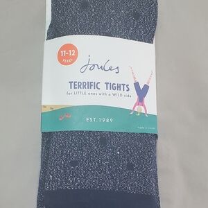 Joules Navy Metallic Dot Tights